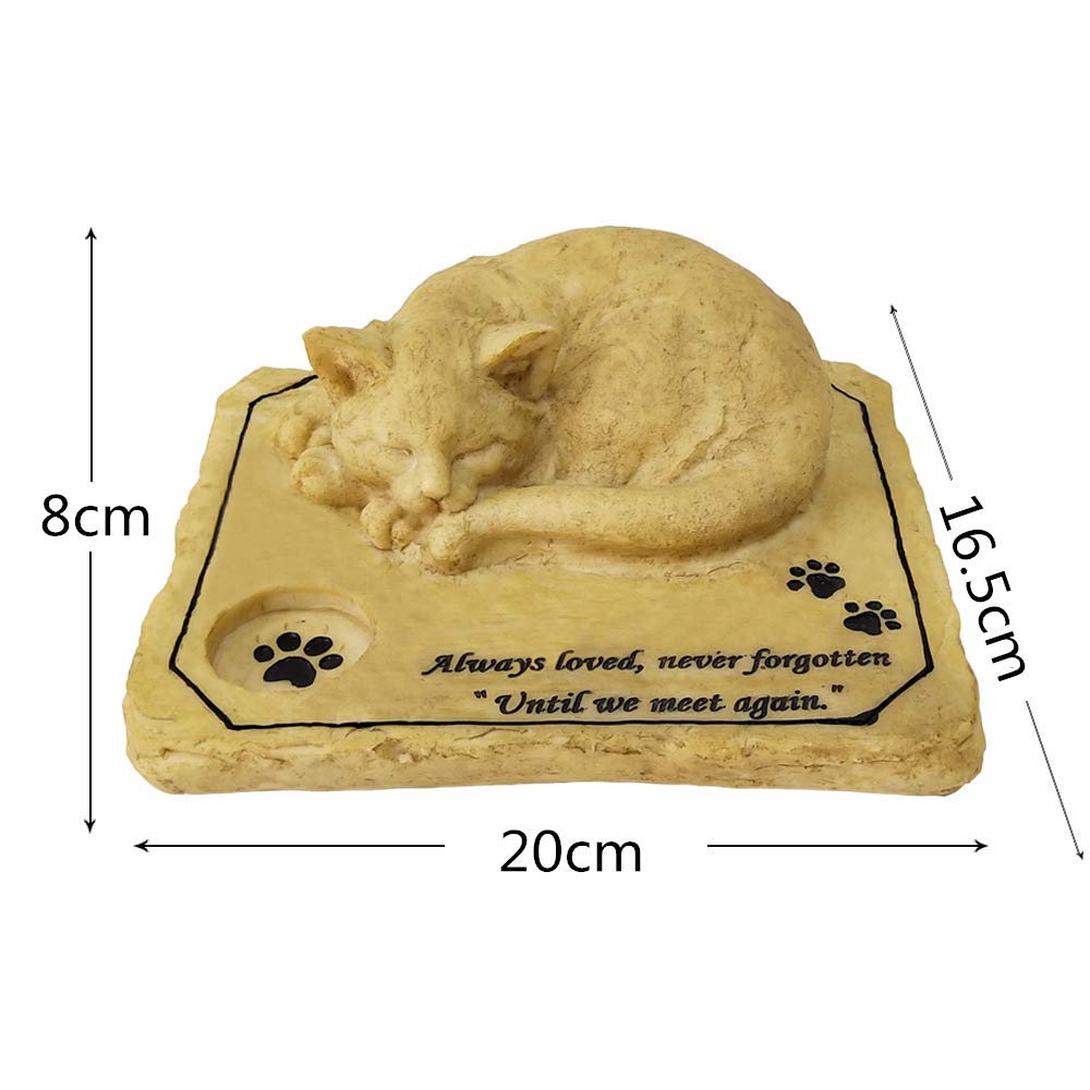 Mildahjoy Jhp Pet Memorial Stone Marker For Cat, 3D Cat Garden Stone, Cat Grave Marker Stone Headstone Tombstone,Cat Sympathy Gi